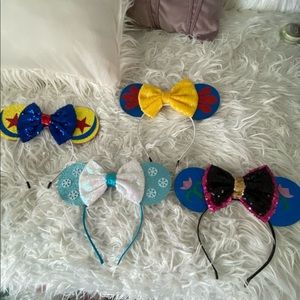 Set of 4 Sequin and Glitter Mickey Ear Headbands